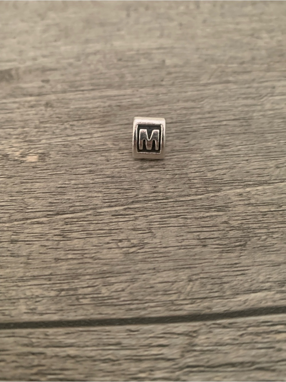 Pandora Silver 'M' Alphabet Charm - Silver